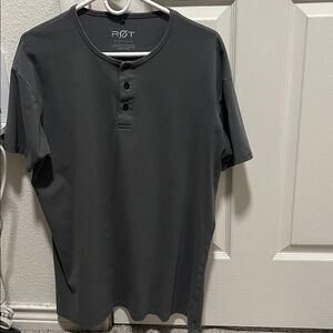 R0T Dark Gray Henley Shirt